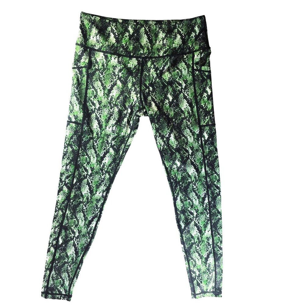 CVG  Leggings venom snakeskin Large Stretch pants Activewear Womens exercise